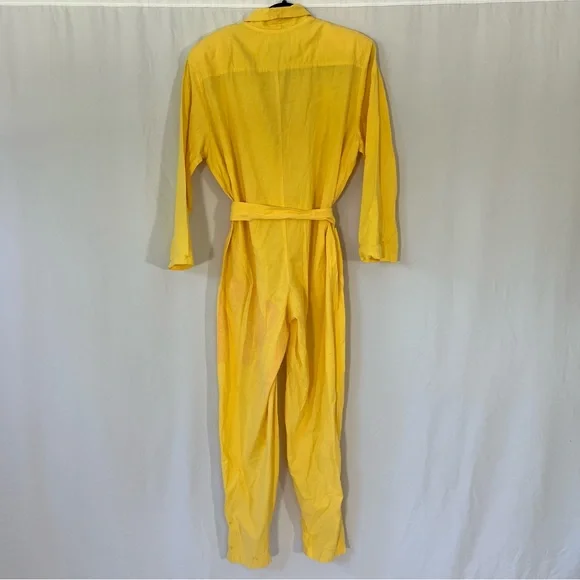 E.Z. Spirit Vintage 80s Yellow Belted Jumpsuit - Picture 5 of 11